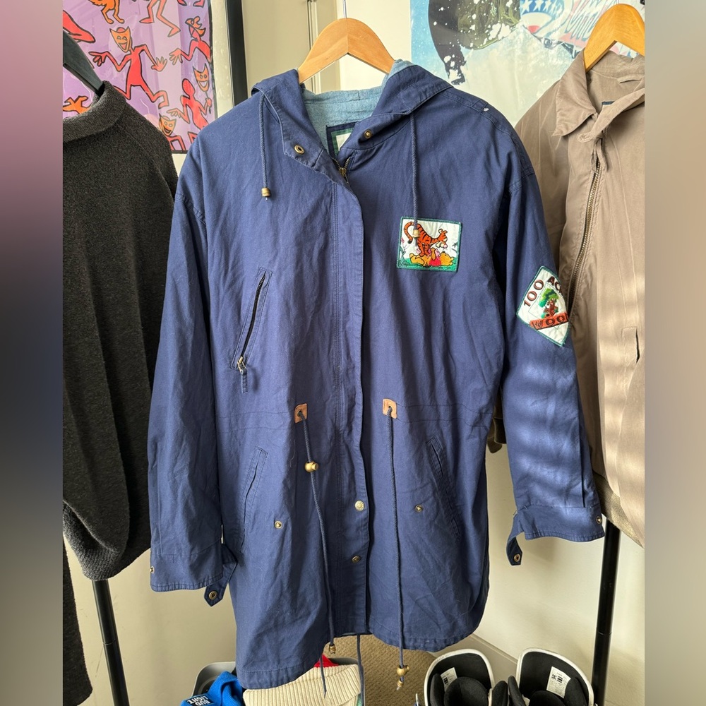 VTG 80s DISNEY Winnie The Pooh 100 Acre Woods Collection Blue Hooded Parka
